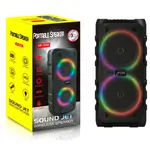 HF-2166 Latest Speaker Box Double 3inch Horn Small Good Quality Speaker With Ring Cool Lights Function:USB/TF/FM/AUX/TWS/Remote Controlled/Mic. Carton size:640*315*650mm